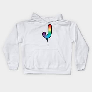 Initial Monogram Balloon Letter J Kids Hoodie